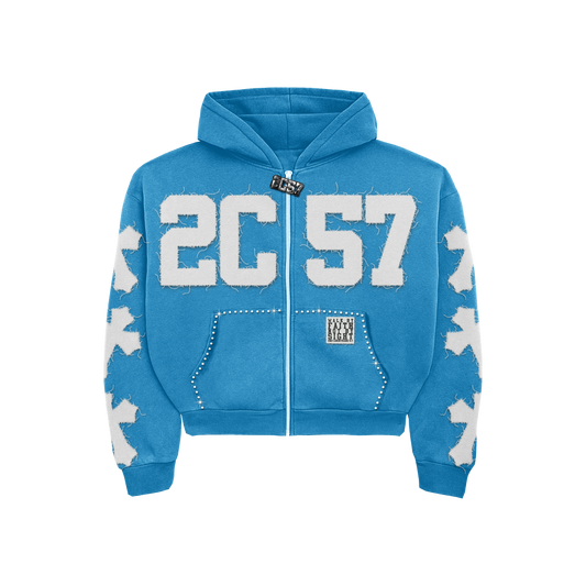 "Sky Blue" 2nd Corinthians 5:7 Zip-Up