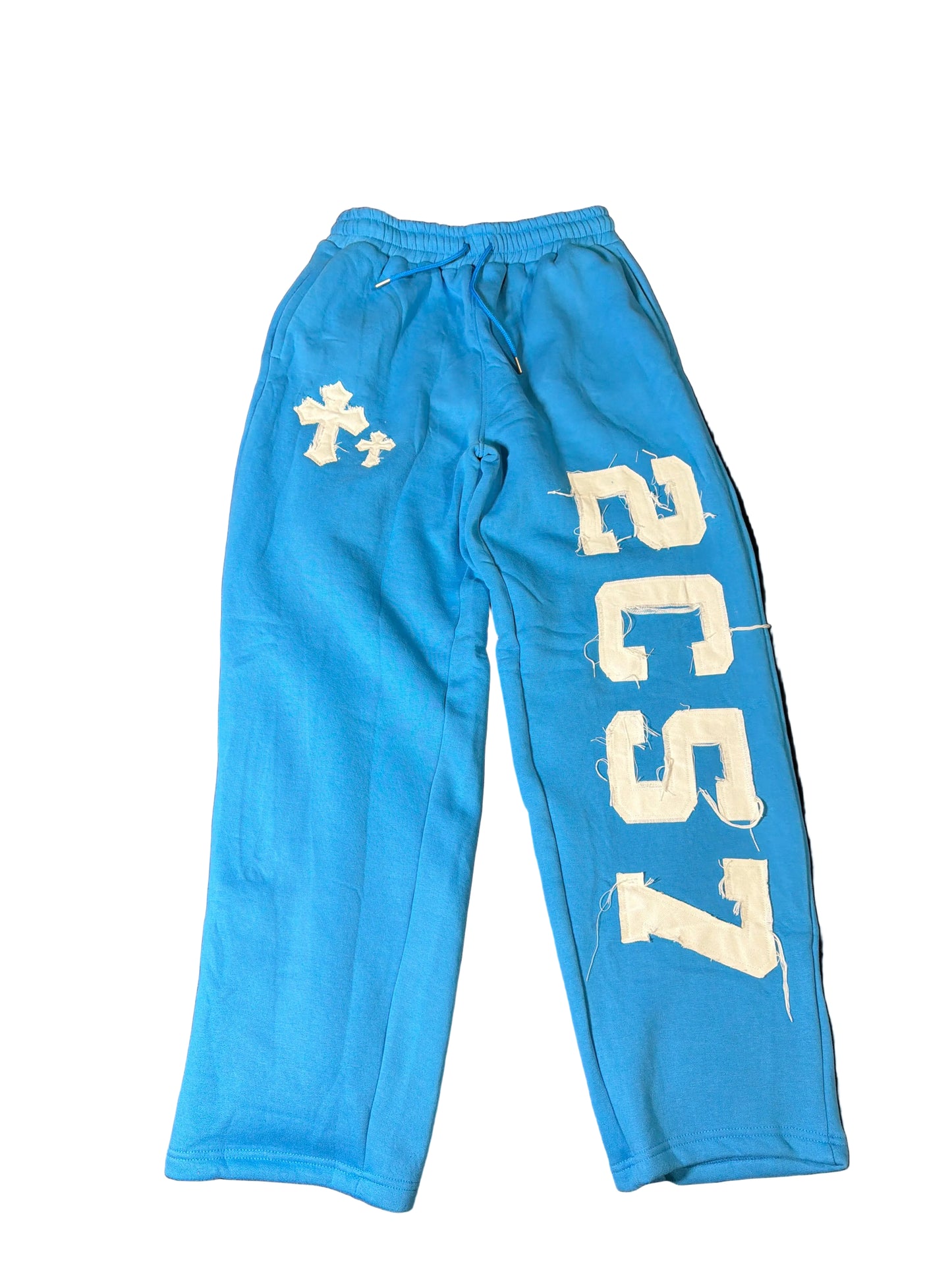 "Sky Blue" revised "2nd Corinthians 5:7" Sweats